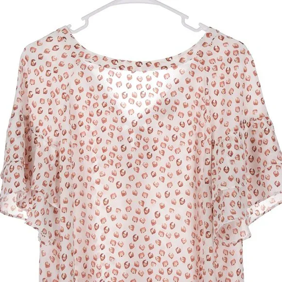 LOFT Flutter Sleeve Blouse Large - Picture 2 of 9